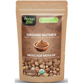 Ceylon Gold Harvest Organic Nutmeg Powder- 65g – 2.3oz, Premium Quality & Freshly Harvested Spice Baking, Cooking