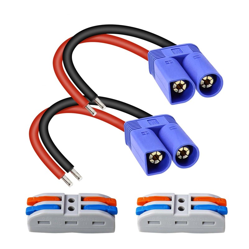 Horsun EC5 Male Connector Bare Leads Silicone Cable Wire 2-PCS