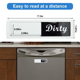 Dishwasher Magnet Clean Dirty Sign - Strong Magnetic Dirty Clean Indicator for Kitchen Organization, Rustic Farmhouse Decor, Universal Dishwasher Accessories for Home Use (White-Black White)