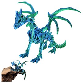 Lwjhzywl 3D Printed Pterodactyl with Movable Wings - Poseable Dinosaur Toy with Stand, Desktop Decoration for Home & Office, Gift for Collectors and Dinosaur Enthusiasts (Blue-Green)