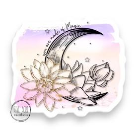 Five Acre Creations You Are Made Of Magic | Celestial Flowers Stars | Cute Laptop Decal | Waterproof