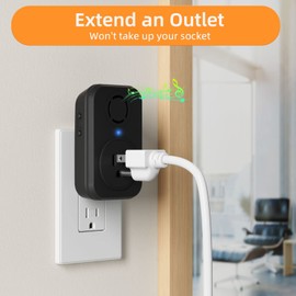 AIDA Wireless Doorbell, Self-powered Doorbell with Extra Socket, No Battery Required Push Button, Cordless Door Bell Ringer, 5 Volume Levels with 32 Doorbell Chimes (Black, 2 Button & 1 Receiver)