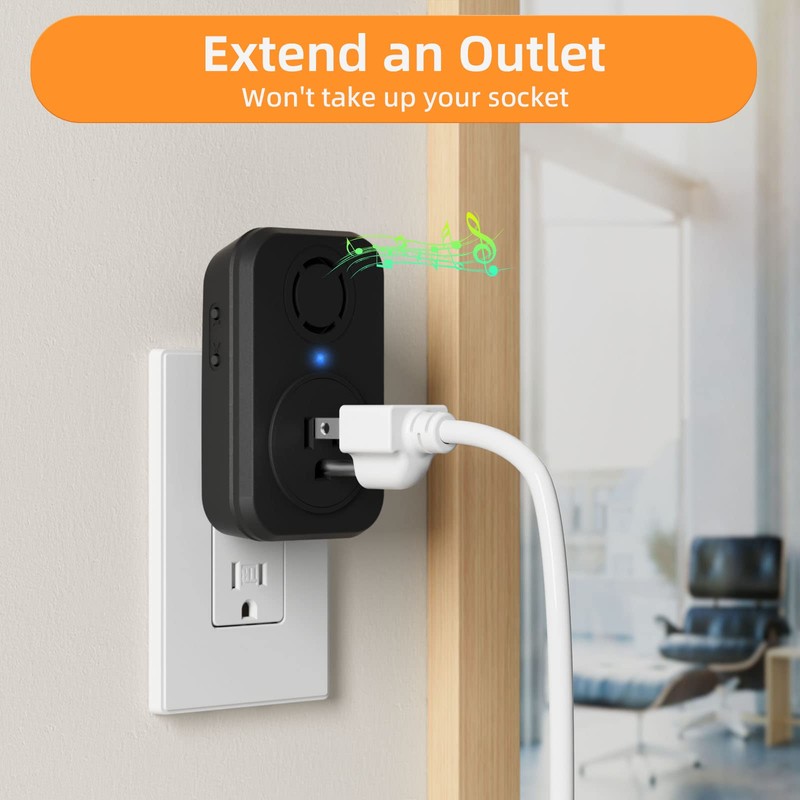 AIDA Wireless Doorbell, Self-powered Doorbell with Extra Socket, No Battery