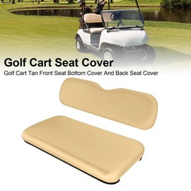 ZDHQLHJ Golf Cart Seat Covers and Backrest Cover, Universal Club Car Seat Covers for EZGO TXT 1994-2013 2 Person Seats Golf Carts, Breathable Waterproof Bench Seat Cover, Beige