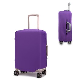 PUMHUBO Luggage Cover Protector, Travel Suitcase Cover, Washable Luggage Protector Suitcase Cover Fit 18-28 Inch Luggage (1-Purple, L (26-28 inch))