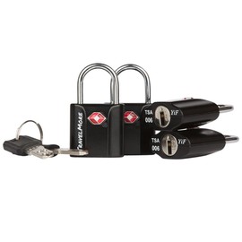 4 Pack TSA Approved Luggage Key Locks for Travel – Lock with Keys - Black