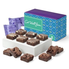 Fairytale Brownies Get Well GLUTEN-FREE Magic Morsel Dozen Individually Wrapped Gourmet Chocolate Food Gift Basket - 1.5 Inch x 1.5 Inch Bite-Size Brownies - 12 Pieces - Item HJ612
