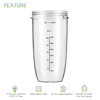 4-Piece Blender Cup and Blade Replacement Parts 32oz Cup and
