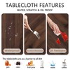 Wood Grain Fitted Oval Tablecloth, Elastic Edge Design, Polyester Material,