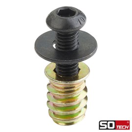 SOTECH Screw Set 16 Pieces M6 x 20 mm with Threaded Sockets/M6 x 15 mm and Washers for Table Frames, Table Legs and Much More