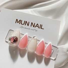 MunNail Lovely Pink Nail Tips - Ballerina / MunNail 러블리핑크 네일팁 - 발레리나