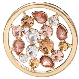 Morella Women’s Stainless Steel Gold Necklace (70 cm) with Pendant and Coin (33 mm) in Jewellery Bag, Stainless Steel