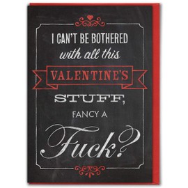 Brainbox Candy - Funny Valentines Cards - 'Can't Be Bothered' - Rude Cheeky Hilarious Valentines Day Cards For Him Her Boyfriend Girlfriend Husband Wife Partner