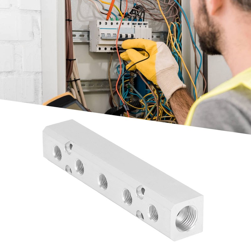 Eujgoov Pneumatic Distribution Block, Air Distribution Block, Aluminium Block, Compressed