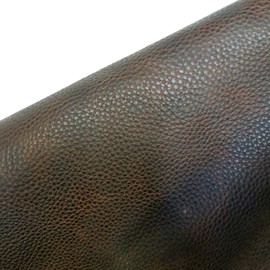 NAT Leathers Brown embossed Vegetable Oil Pull-up crafting 4.5-5.0 oz Cowhide Genuine Leather Hide Skin (12 inch x 12 inch)