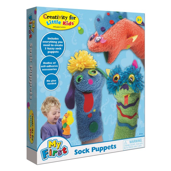 Creativity for Kids My First Sock Puppets for Kids - Create and Play Activity for Preschoolers, Makes 3 Plush Hand Puppets - Mess Free Crafts for Toddlers 2 x 10.5 x 12.13 inches