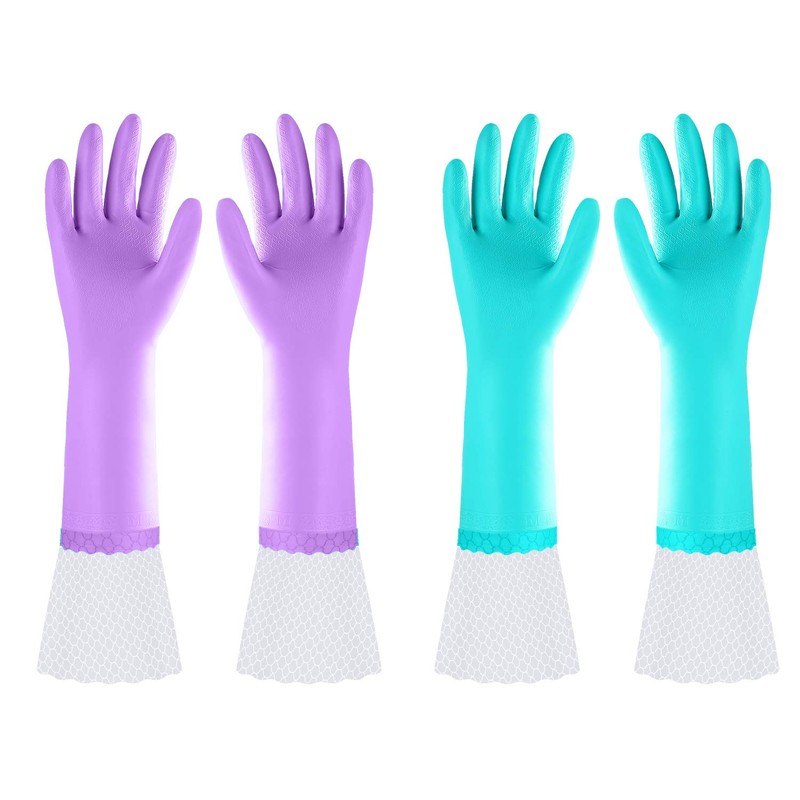 Elgood Reusable Long Dishwashing Cleaning Gloves with Latex Free, Long