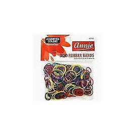 Annie 300 ct Assorted Color and Size Rubber Bands Black