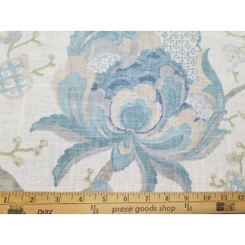 P/Kaufmann Diantha in Spring 54" Wide P Kaufmann Linen / Rayon Slub Duck Teal Jacobean