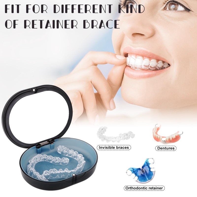 LONGMON New Double-layer Retainer Storage Case with Belt Chewing,Removal Tool,Cleaning