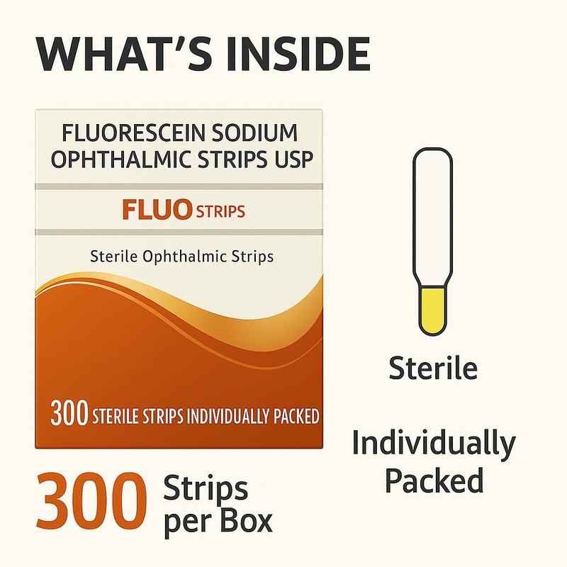 Cosmid Ophthalmic Fluoro Touch Strips - 1200 Strips -(4 x