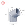 INEFA Rain Pipe Elbow 60 Degrees for Downpipe, PVC DN75