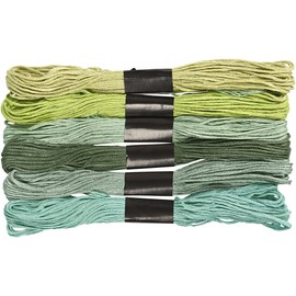 Creativ Company 6-Piece Embroidery Floss Assortment, Green
