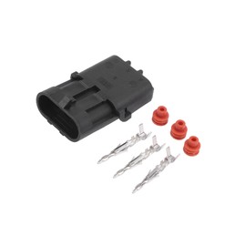 Hihaha 3 Pin Car Electrical Wire Connector Plug Kits, 2.5mm Series Car RV Truck Male Cable Terminal Housing Black, 1 Set Durable Material