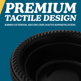 Cuisine Black Plastic Bowls - 12oz. (Pack of 100) Durable & Microwave Safe Disposable Plastic Bowls, Perfect Party Soup Bowls Disposable - Perfect Black Bowls for Parties, Weddings, And Everyday Use