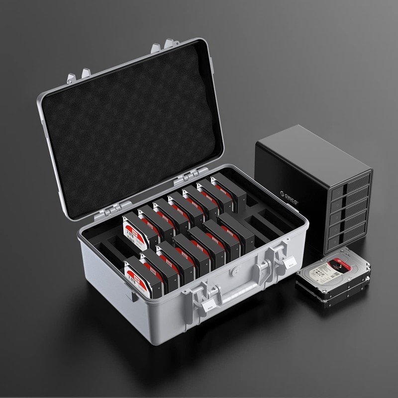 ORICO Hard Drive Case 3.5inch 20-Bay HDD/SSD Multi-Protection Storage Suitcase