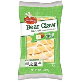 Cloverhill Bear Claw Dutch Apple Danish, 4.25 Ounce - 36 per case.