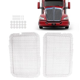 JMTAAT Grille Bug Screen Compatible with 2010-2024 Kenworth T680 Grille Frame Grill Insert Panel Driver & Passenger Side Aluminium Silvery
