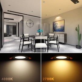 2 Inch LED Downlight, 3W Recessed Lighting Dimmable Ceiling Light Kit, 4000K Natural White, CRI80 Black LED Can Lights with Driver(35W Halogen Equivalent), 6 Pack