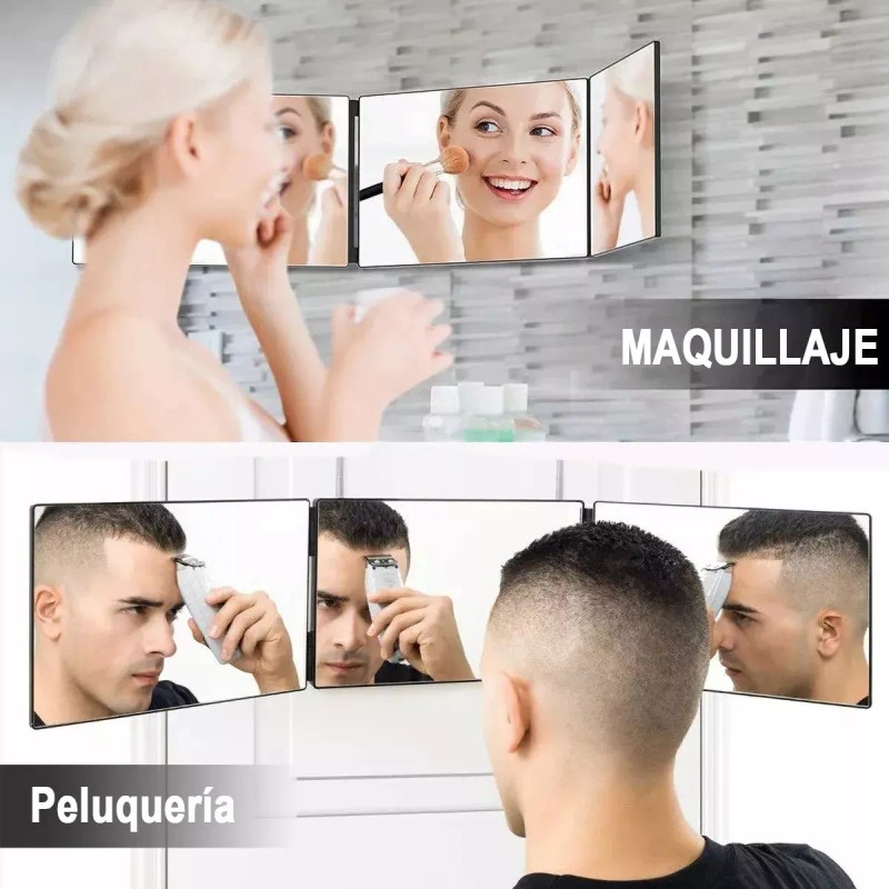 ROMERADOS Espejo Tríptico 360 Grados Para Corte De Pelo Estilo