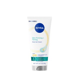 NIVEA Skin Firming & Toning Body Gel Cream with Q10, Hyaluronic Acid and Vitamin C, Clinically Tested Skin Firming & Toning Cream, 72-Hour Moisture, 6.7 Oz Tube