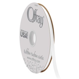 Offray Doubleface Satin 3/8" White Ribbon, 3/8 Inch x 100 Yard