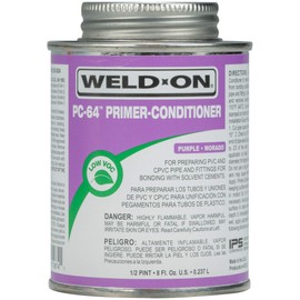 Weld-On 10874 PC-64 PVC/CPVC Primer-Conditioner - Low-VOC, Purple, 1/2 Pint (8 fl oz)