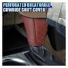 DUSCOKE Leather Car Gear Shift Knob Cover, Anti-Slip Breathable Car