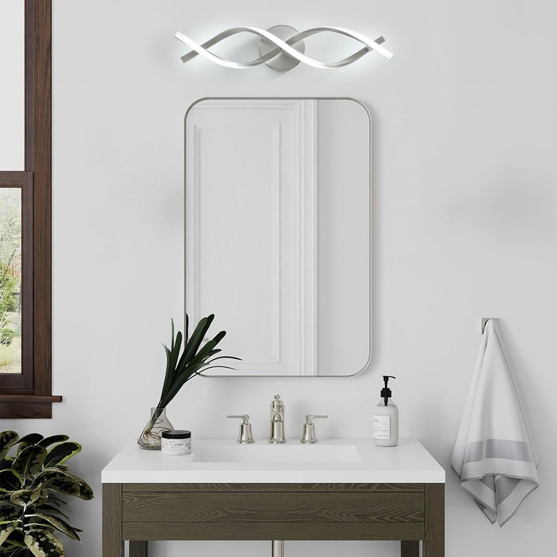 vivihobb Modern Nickel LED Vanity Lighting,Bathroom Light Fixture Over Mirror,21
