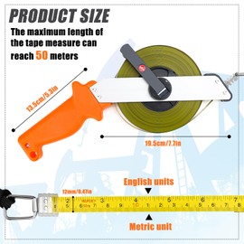 TYBYBB Tape Measure 50 m Precise Tape Measure for Metal Roll Tape Measure 50 m with Ergonomic Handle for Homes, Gardens, Construction Sites Accurate Measurements