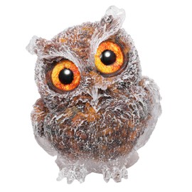 Jovivi 2.5" Tiger Eye Crystal Owl Statue Hand Carved Resin Reiki Healing Crystal Pocket Stone Gemstone Animal Owl Figurines Sculpture Ornament Cute Room Office Decor