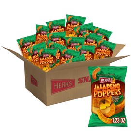 Herr's Jalapeño Poppers Flavored Cheese Curls, 1.23oz (Pack of 24 bags)