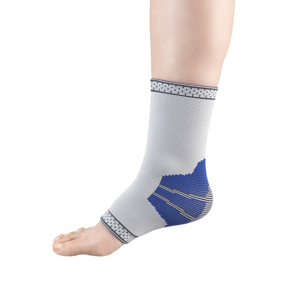 Champion Elastic Ankle Support Compression Sleeve, Gray, Large
