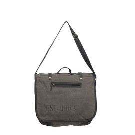 Vintage 1962 Upcycled Canvas and Genuine Leather Trim Crossbody Bag