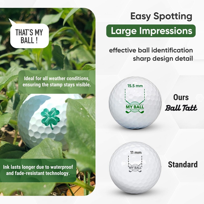 Ball Tatt - Golf Ball Stamper, Self-Inking Golf Ball Stamp,