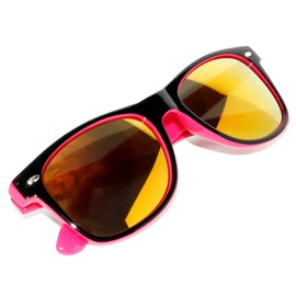 OWL Black & Pink Retro Vintage Two -Tone Gold Mirror Lens Sunglasses Uv 400