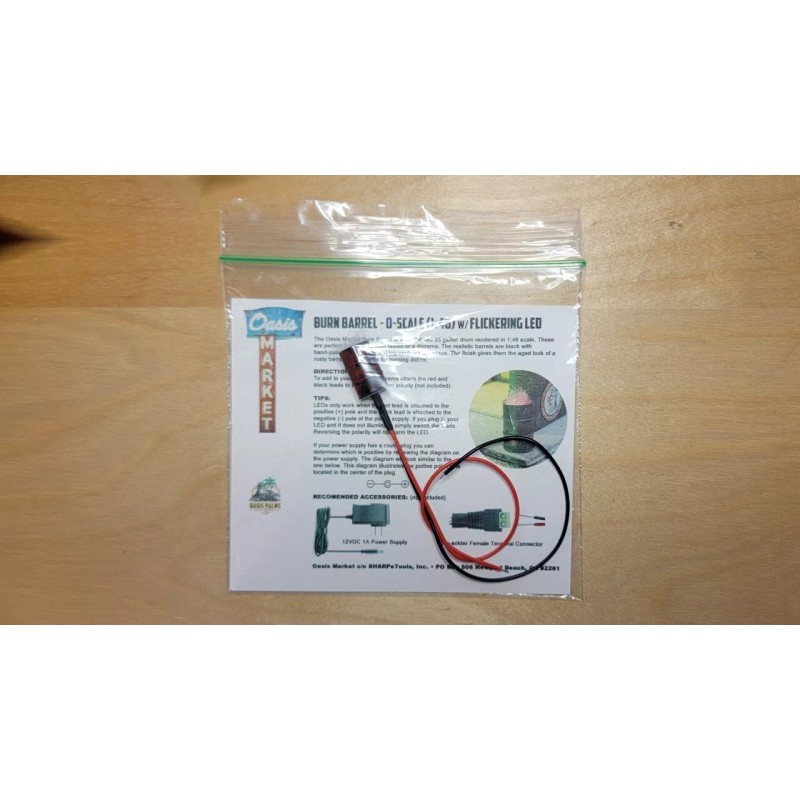 Oasis Palms O-scale 1:48 Oil Drum Burn Barrel with Flickering