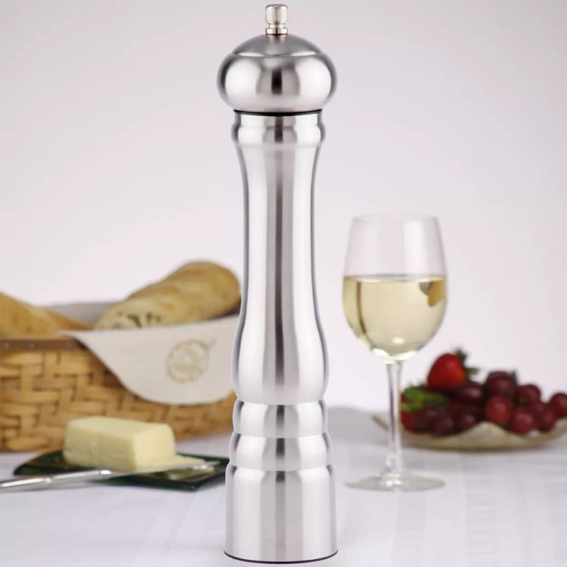 Chef Specialties 12" Prentiss Stainless Steel Pepper Mill