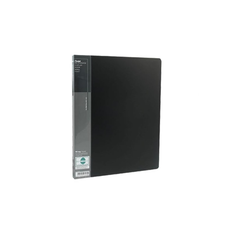 Recycology DCF442A Display Book Wing with 20 Pockets - Black