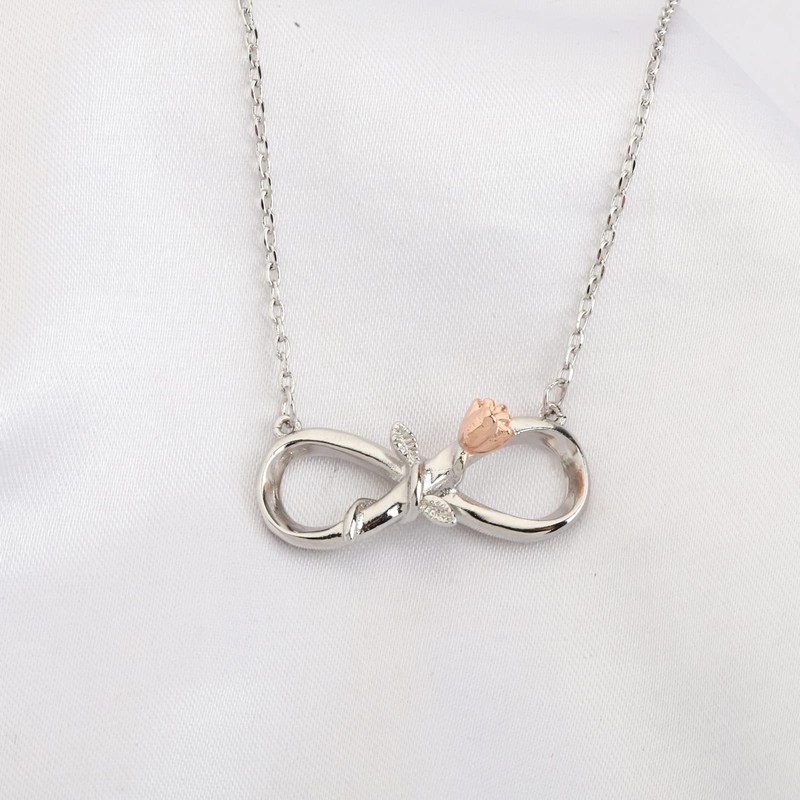 SEIRAA Tale as Old as Time Jewelry Rose Flower Pendant